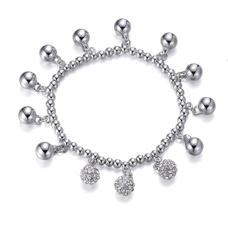 Bohemia Bracelet Rose Silver Beads Woman's Bracelet Jewelry Gift