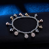 Bohemia Bracelet Rose Silver Beads Woman's Bracelet Jewelry Gift