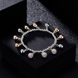 Bohemia Bracelet Rose Silver Beads Woman's Bracelet Jewelry Gift