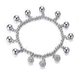 Bohemia Bracelet Rose Silver Beads Woman's Bracelet Jewelry Gift