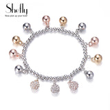 Bohemia Bracelet Rose Silver Beads Woman's Bracelet Jewelry Gift