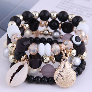 Bohemia Resin Beads Bracelet Shell Charm Bracelet Women Bijoux Jewelry