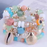 Bohemia Resin Beads Bracelet Shell Charm Bracelet Women Bijoux Jewelry