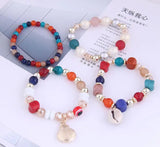Bohemia Resin Beads Bracelet Shell Charm Bracelet Women Bijoux Jewelry