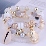 Bohemia Resin Beads Bracelet Shell Charm Bracelet Women Bijoux Jewelry