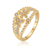 Bohemia Butterfly Zircon Women Ring Wide Rhinestone Flower