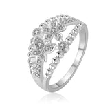 Bohemia Butterfly Zircon Women Ring Wide Rhinestone Flower