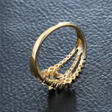 Bohemia Butterfly Zircon Women Ring Wide Rhinestone Flower
