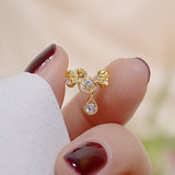 Bohemia Charm Ear Bone Clip Earrings for Women 14k Plated Zirconia No Pierced