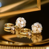 Bohemia Charm Opal Ball Women Earring 14K Real Tempe...