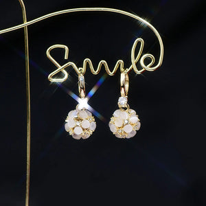 Bohemia Charm Opal Ball Women Earring 14K Real Tempe...