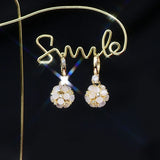 Bohemia Charm Opal Ball Women Earring 14K Real Tempe...