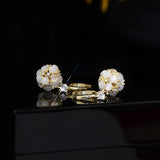 Bohemia Charm Opal Ball Women Earring 14K Real Tempe...