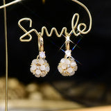 Bohemia Charm Opal Ball Women Earring 14K Real Tempe...