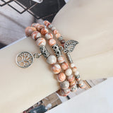 Bohemia Women Bracelet Multilayer Beads Stone Bracelet Tree Yoga Pendant