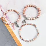 Bohemia Women Bracelet Multilayer Beads Stone Bracelet Tree Yoga Pendant