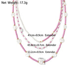 Bohemia Creamy Pink Clay Pearl Layered Necklace