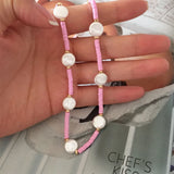 Bohemia Creamy Pink Clay Pearl Layered Necklace