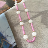 Bohemia Creamy Pink Clay Pearl Layered Necklace