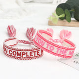Bohemia Embroidery Love Heart Couple Bracelet Tassel Jewelry