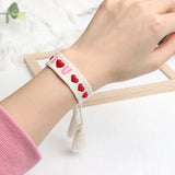 Bohemia Embroidery Love Heart Couple Bracelet Tassel Jewelry