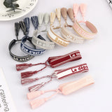 Bohemia Embroidery French Letter Bracelet With Tassel