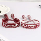 Bohemia Embroidery French Letter Bracelet With Tassel