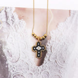 Bohemia Cross Pendant Necklace Choker for Women Stainless Steel Jewelry
