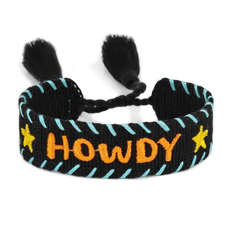 Bohemia Embroidery Four-Leaf Lucky Letter Bracelet For Women