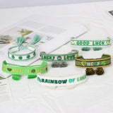 Bohemia Embroidery Four-Leaf Lucky Letter Bracelet For Women