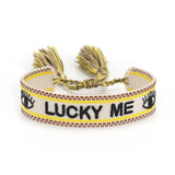 Bohemia Embroidery Letters Woven Tassel Bracelet Retro Jewel