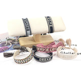 Bohemia Embroidery Letters Woven Tassel Bracelet Adjustable Rope Braided