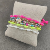 Bohemia Ethnic Word Bracelet Set with Embroidery for Women Men