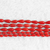 Bohemia Beads Red Coral Water Drop Beaded Diy Jewelry Loose Beads 15inch