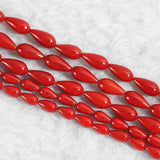 Bohemia Beads Red Coral Water Drop Beaded Diy Jewelry Loose Beads 15inch