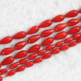 Bohemia Beads Red Coral Water Drop Beaded Diy Jewelry Loose Beads 15inch