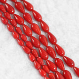 Bohemia Beads Red Coral Water Drop Beaded Diy Jewelry Loose Beads 15inch