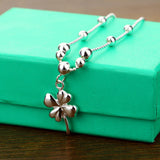 Bohemia Clover Anklets 925 Sterling Silver Foot Beach Ball Anklets