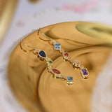 Bohemia Colorful Crystal Tassel Earrings Bling Rhinestone Stud Wedding Jewelry