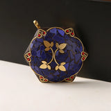 Bohemia Flower Nepal Vintage Hand Jewelry Brass Golden Hexagon Pendant