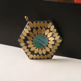 Bohemia Flower Nepal Vintage Hand Jewelry Brass Golden Hexagon Pendant