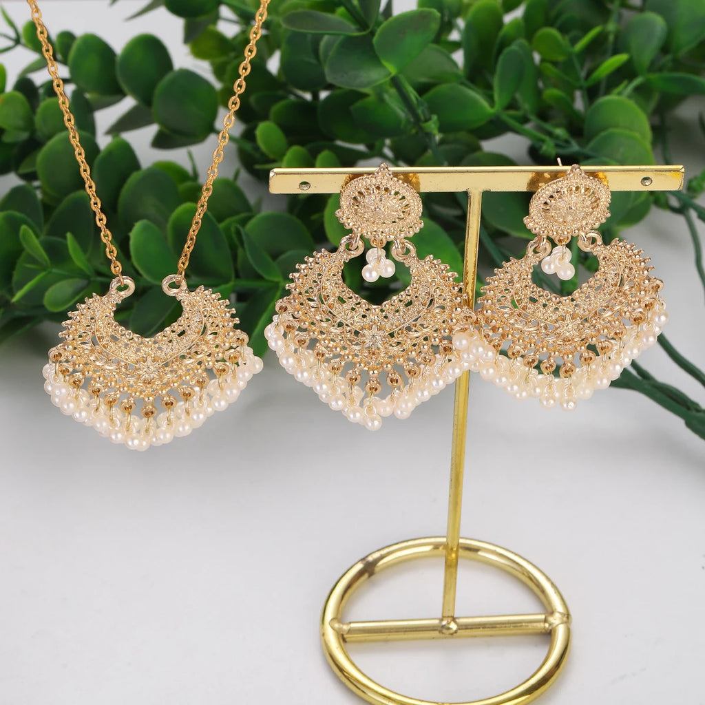 Bohemia Peach Heart Pendant Set Vintage Tassel Jewelry