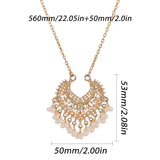 Bohemia Peach Heart Pendant Set Vintage Tassel Jewelry