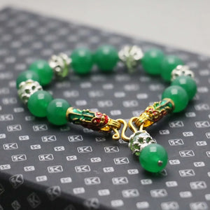 Bohemia Green Chalcedony Crystal Beads Bracelet Hand Chain