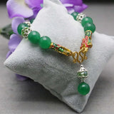 Bohemia Green Chalcedony Crystal Beads Bracelet Hand Chain