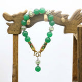 Bohemia Green Chalcedony Crystal Beads Bracelet Hand Chain