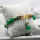Bohemia Green Chalcedony Crystal Beads Bracelet Hand Chain
