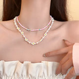 Bohemia Seed Beads Necklace Set Choker Women Pearl Flower Necklaces
