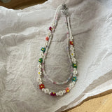 Bohemia Seed Beads Necklace Set Choker Women Pearl Flower Necklaces