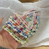 Bohemia Seed Beads Necklace Set Choker Women Pearl Flower Necklaces